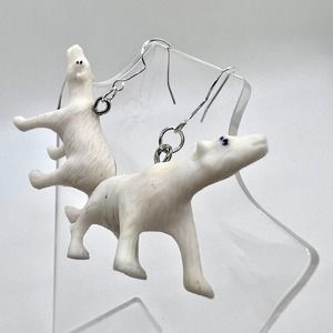 Polar Bear Earrings - Zoo Earrings - Alaskan Earrings - Field Trip Earrings